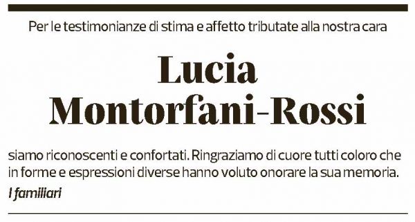 Annuncio funebre Lucia Montorfani-rossi