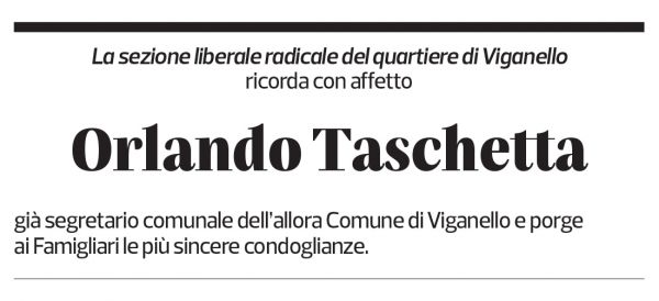 Annuncio funebre Orlando Taschetta