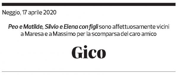 Annuncio funebre N H Gianfranco Dei Conti Riccardi