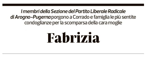 Annuncio funebre Fabrizia Sartori