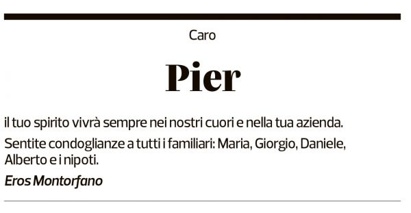 Annuncio funebre Pierluigi Ortelli