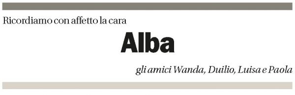 Annuncio funebre Alba Maina