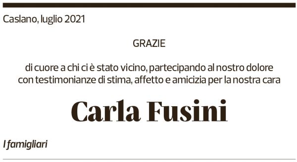 Annuncio funebre Carla Fusini