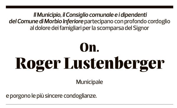 Annuncio funebre Roger Lustenberger