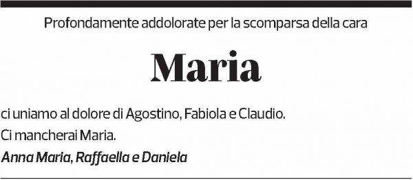 Annuncio funebre Maria Bosco Gianotti