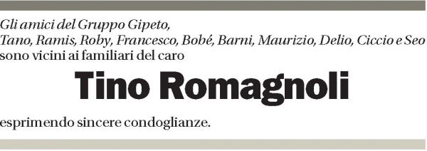 Annuncio funebre Tino Romagnoli