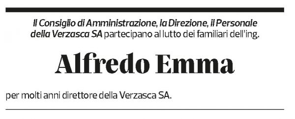 Annuncio funebre Alfredo Emma