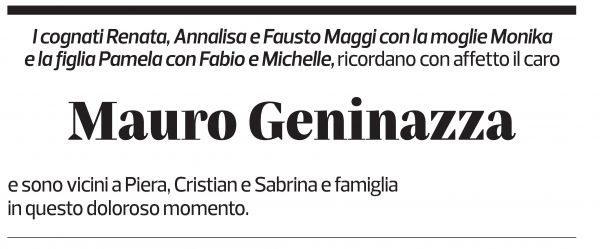 Annuncio funebre Mauro Geninzza