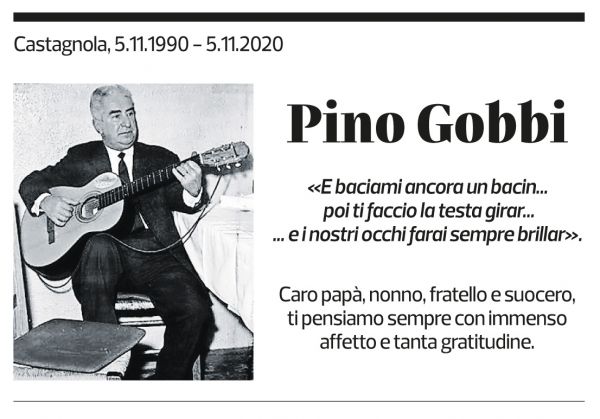 Annuncio funebre Pino Gobbi
