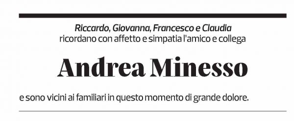Annuncio funebre Andrea Minesso
