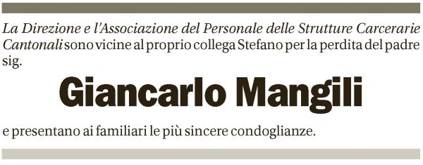 Annuncio funebre Giancarlo Mangili