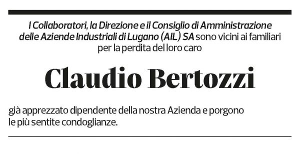 Annuncio funebre Claudio Bertozzi