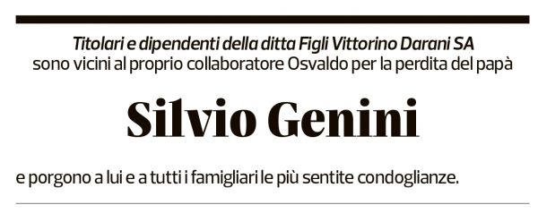 Annuncio funebre Silvia Genini