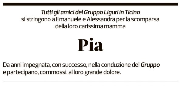 Annuncio funebre Maria Pia Boccardo