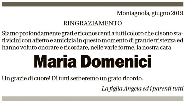 Annuncio funebre Maria Domenici