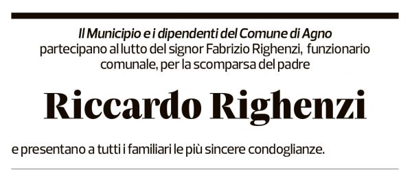 Annuncio funebre Riccardo Righenzi