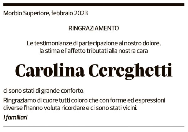 Annuncio funebre Carolina Cereghetti