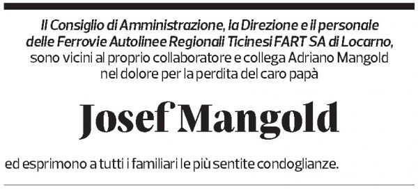 Annuncio funebre Josef Mangold