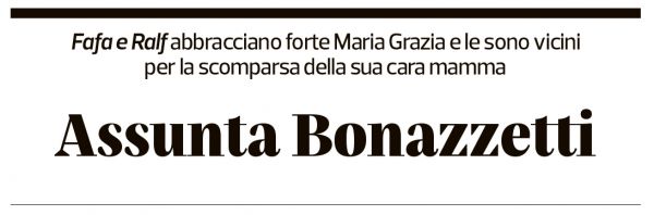 Annuncio funebre Assunta Bonazzetti