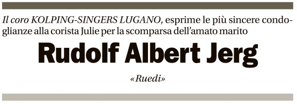 Annuncio funebre Rudolf Albert Jerg