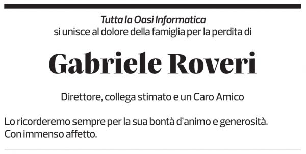 Annuncio funebre Gabriele Roveri