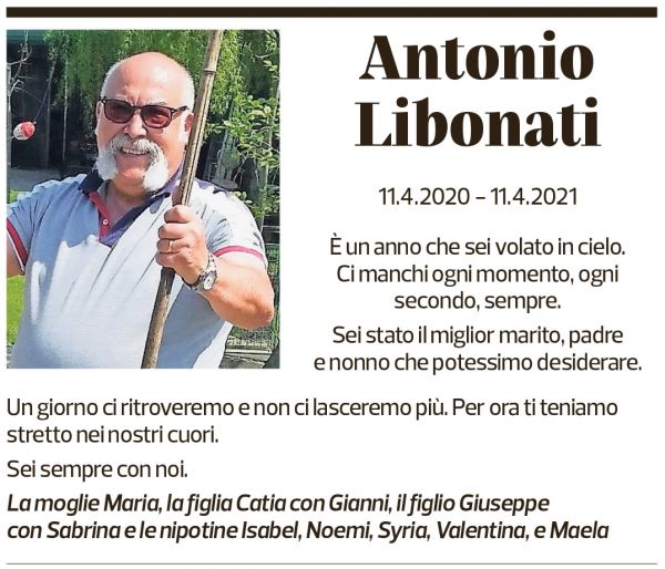 Annuncio funebre Antonio Libonati