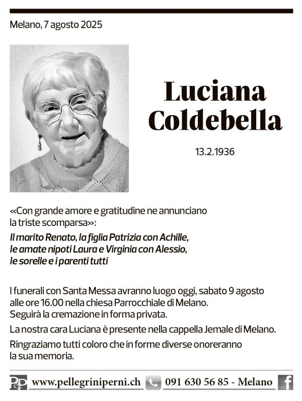 Annuncio funebre Luciana Coldebella