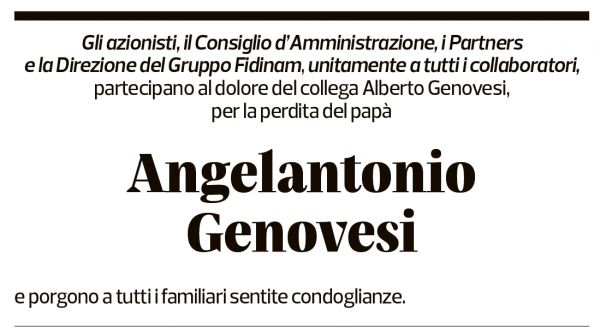 Annuncio funebre Angelantonio Genovesi