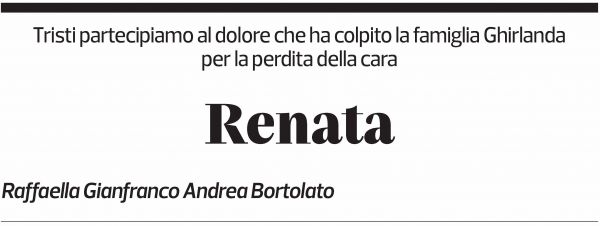Annuncio funebre Renata 