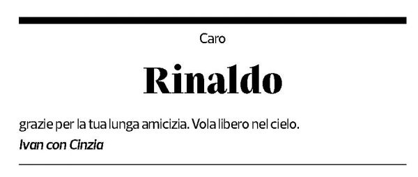 Annuncio funebre Rinaldo 