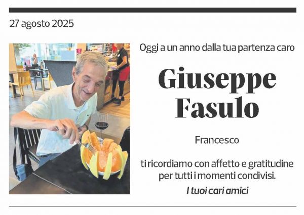 Annuncio funebre Giuseppe Fasulo