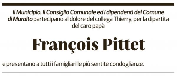 Annuncio funebre François Pittet