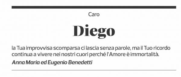 Annuncio funebre Diego Lissi