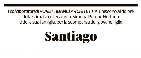 Annuncio funebre Santiago Hurtado Arbelaez