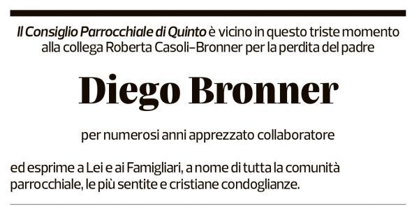 Annuncio funebre Diego Bronner