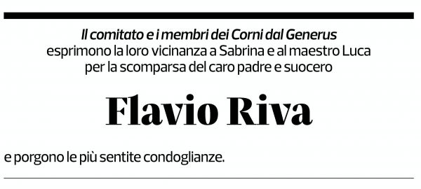 Annuncio funebre Flavio Riva