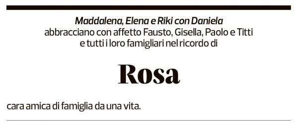 Annuncio funebre Rosa Pirogalli Salvioni