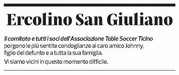 Annuncio funebre Ercolino San Giuliano