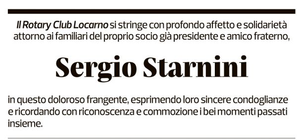 Annuncio funebre Sergio Starnini