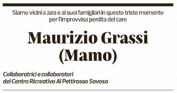 Annuncio funebre Maurizio Grassi