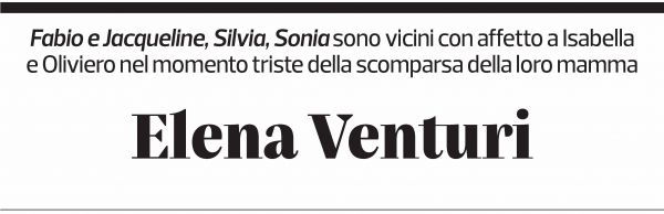 Annuncio funebre Elena Venturi