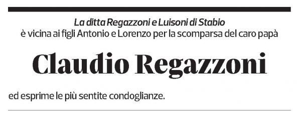 Annuncio funebre Claudio Regazzoni