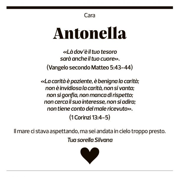 Annuncio funebre Antonella Ruotolo