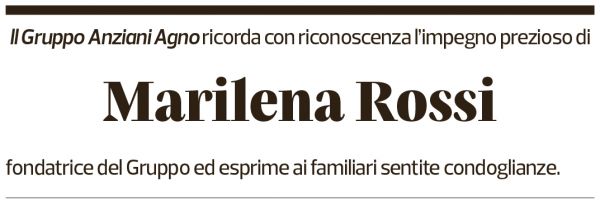 Annuncio funebre Marilena Rossi