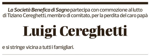 Annuncio funebre Luigi Cereghetti