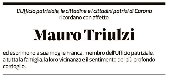 Annuncio funebre Mauro Triulzi