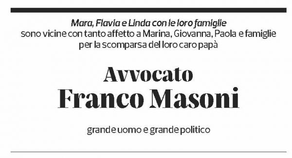 Annuncio funebre Franco Masoni
