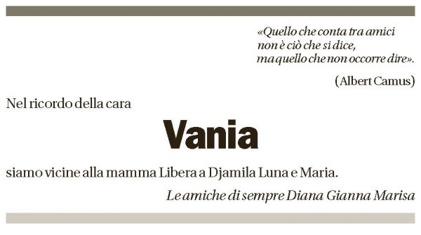 Annuncio funebre Vania Luraschi Beretta-piccoli