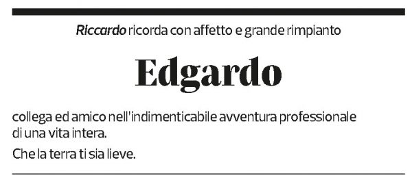 Annuncio funebre Edgardo Potoukian