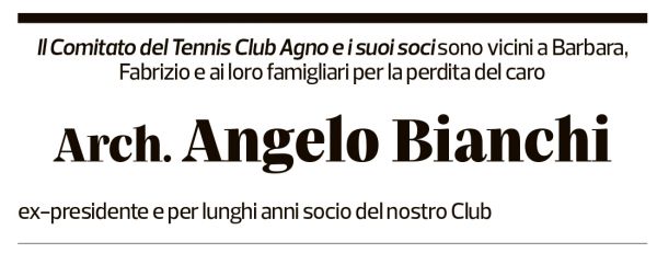 Annuncio funebre Angelo Bianchi